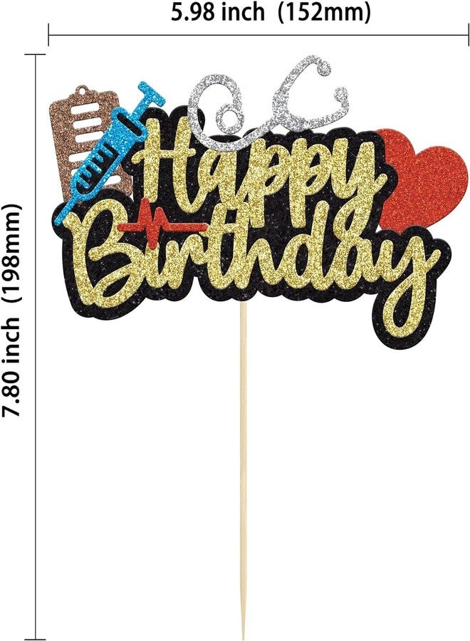 Confetti! Glitter Nurse Happy Birthday Cake Topper - Doctor Nurse Themed Cake Decorations - Celebrate with Style! - Image 2